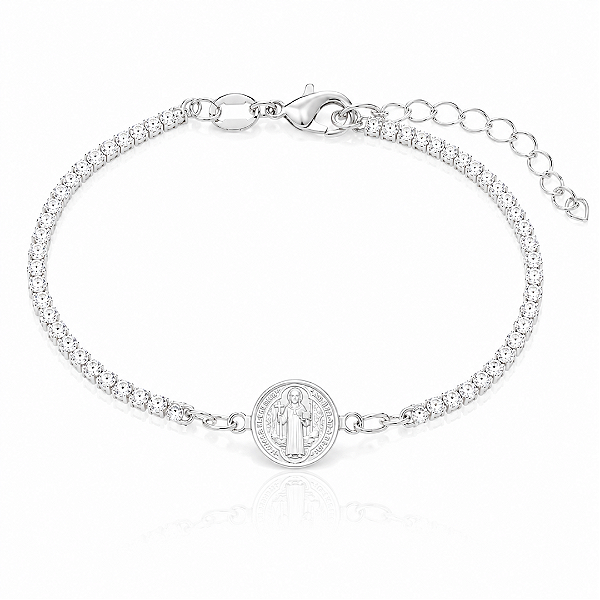 Pulseira Cravejada Medalha de São Bento