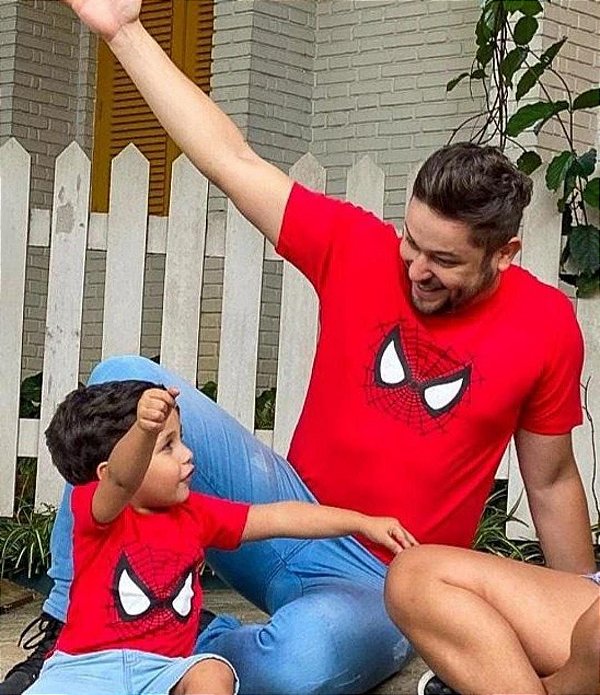 Camiseta Tal Pai Tal Filho Homem Aranha Vermelha