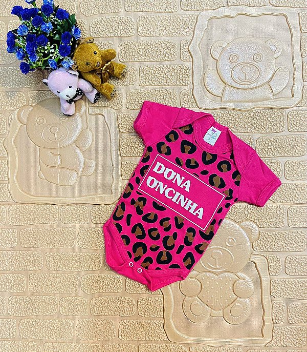 Body Bebê Menina Dona Oncinha Pink