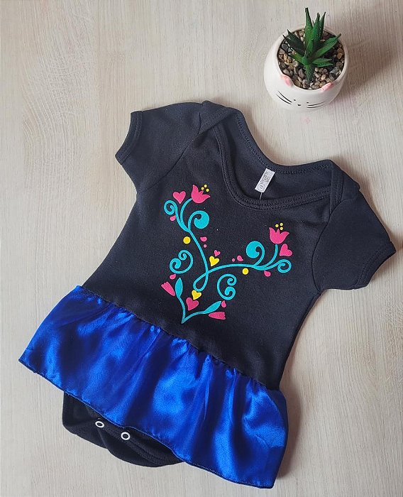 Body Bebê Ana Frozen c/ Sainha