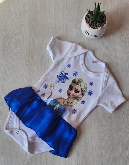 Body Bebê Elsa c/ sainha