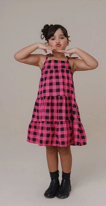 Vestido Princess Xadrez Pink