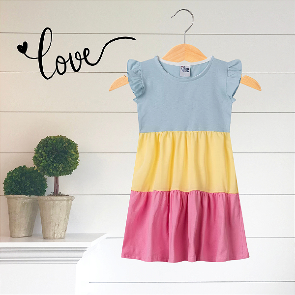 Vestido Infantil Três Marias Azul Candy