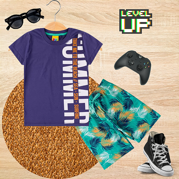 Conjunto Infantil Verão Menino Summer Beatch
