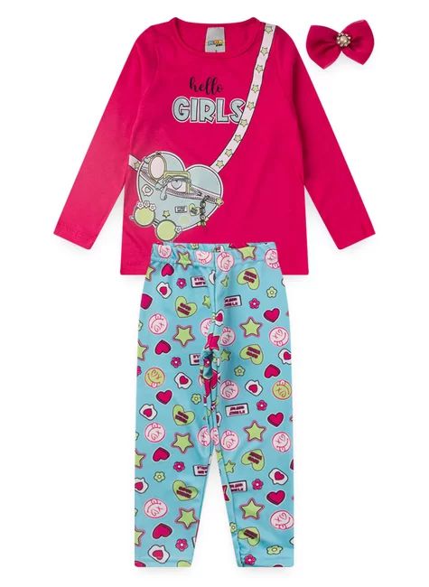Conjunto Juvenil Menina Meia Estação Hello Grils