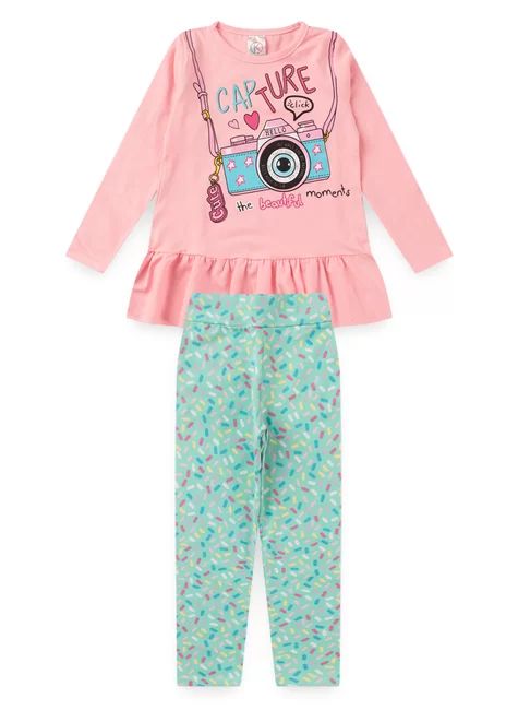 Conjunto Infantil Menina Meia Estação Capture Rosa