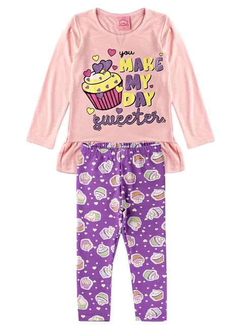 Conjunto Infantil Menina Meia Estação Cup Cake