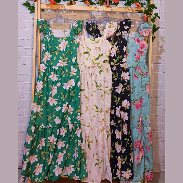 Vestido Juvenil Maitê Preto Floral