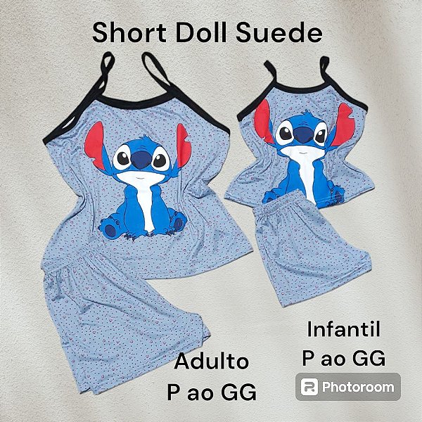Short Doll Infantil Stich Suede