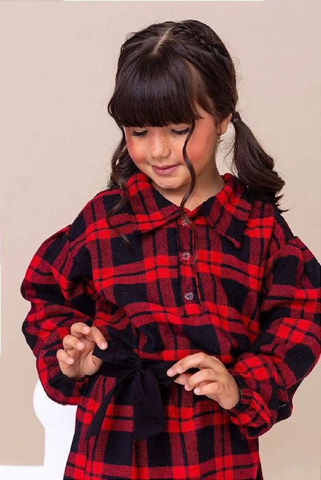 Chamise Princess Xadrez Vermelho
