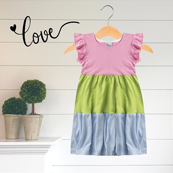 Vestido Infantil Três Marias Rosa Candy