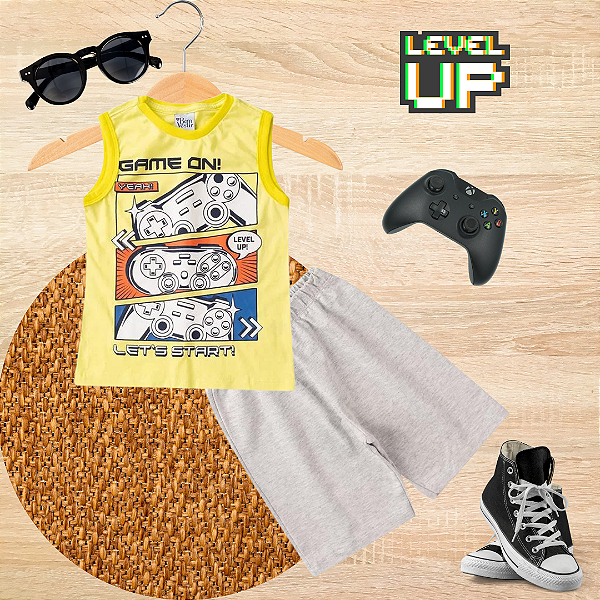 Conjunto Infantil Regata Menino Game On Amarelo