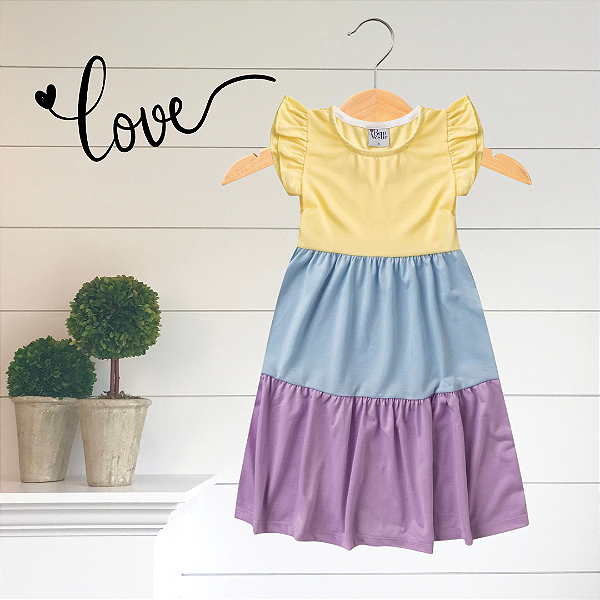 Vestido Infantil Três Marias Amarelo