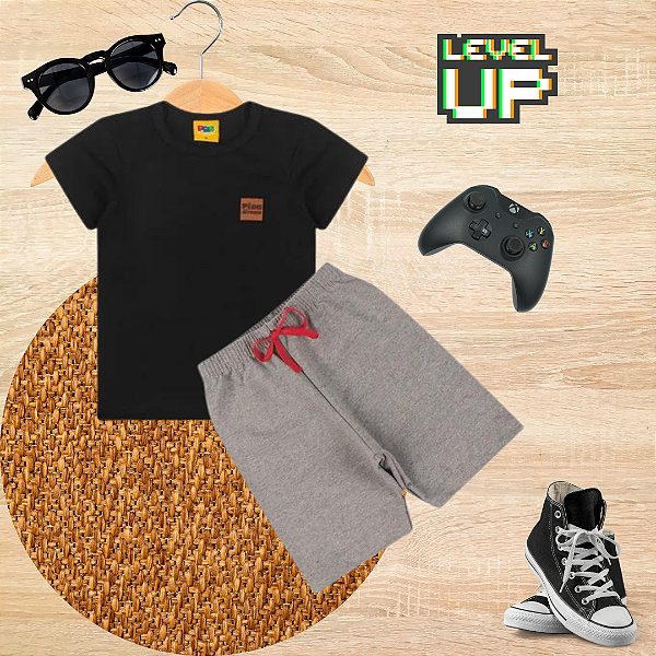 Conjunto Infantil Menino Liso Preto