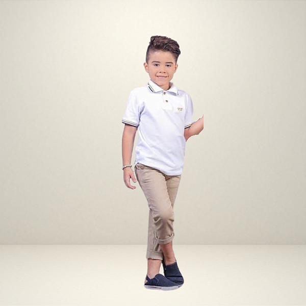 Camisa Polo Infantil Branca
