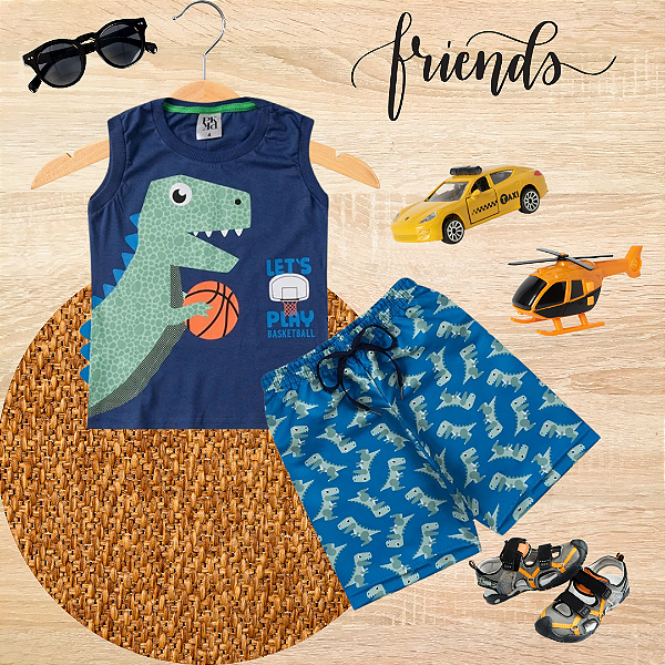 Conjunto Infantil Menino Dino Basketball