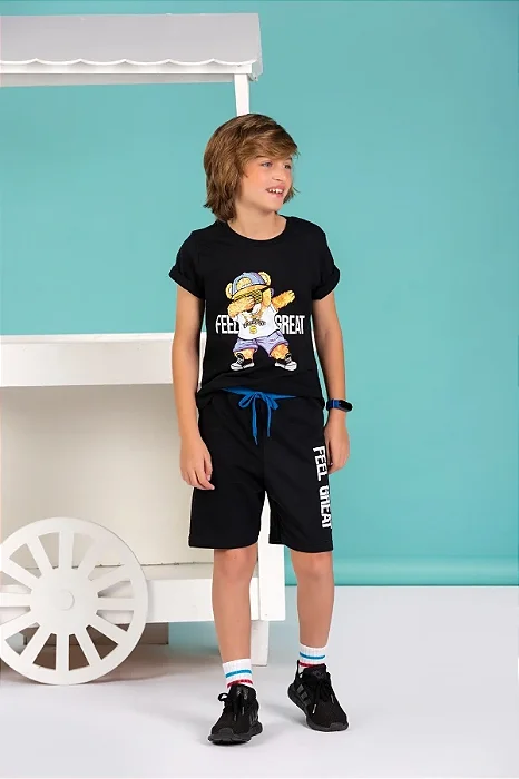 Conjunto Infantil Feel Great Preto