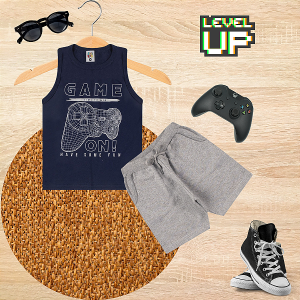 Conjunto Infantil Menino Game On Marinho