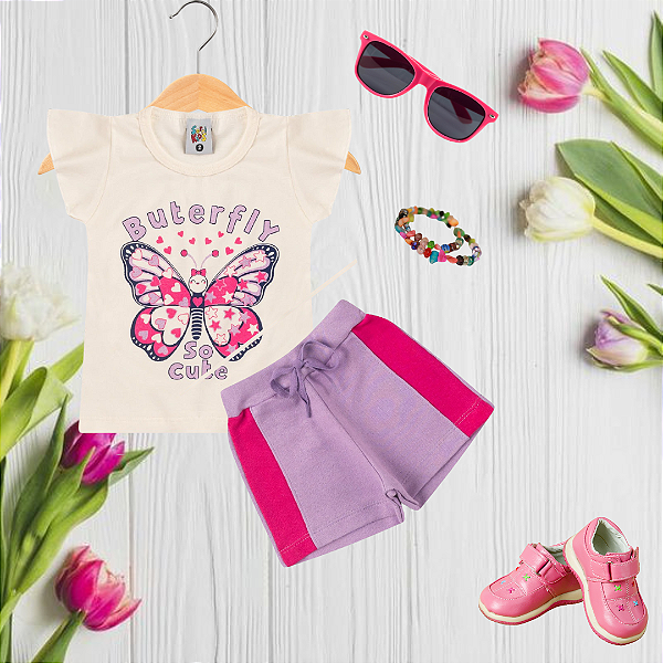 Conjunto Infantil Menina Buterfly Off