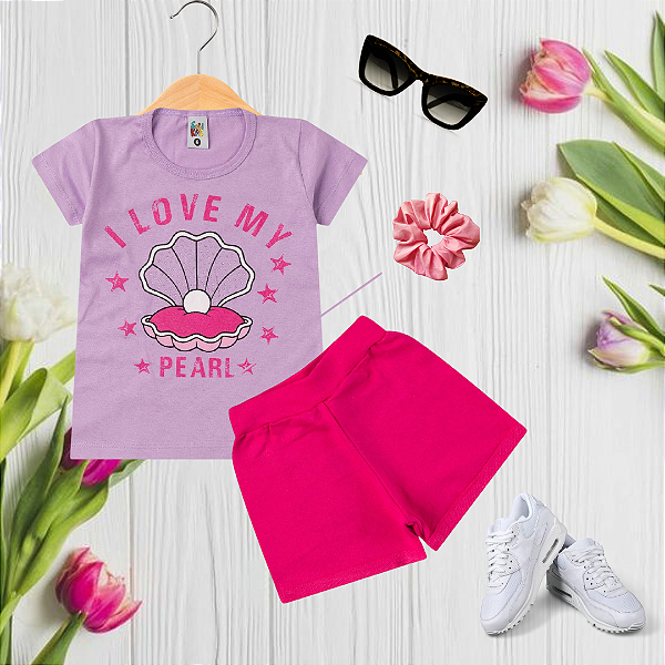 Conjunto Infantil Menina Perola Rosa