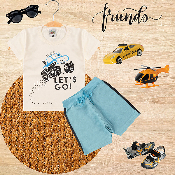 Conjunto Infantil Verão Menino Lets Go Off