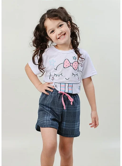 Pijama Nuvem Xadrez Neon