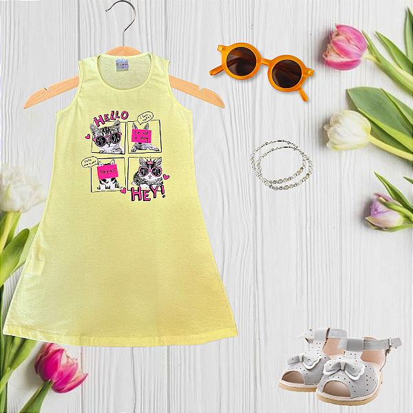 Vestido I´m not a dog Amarelo
