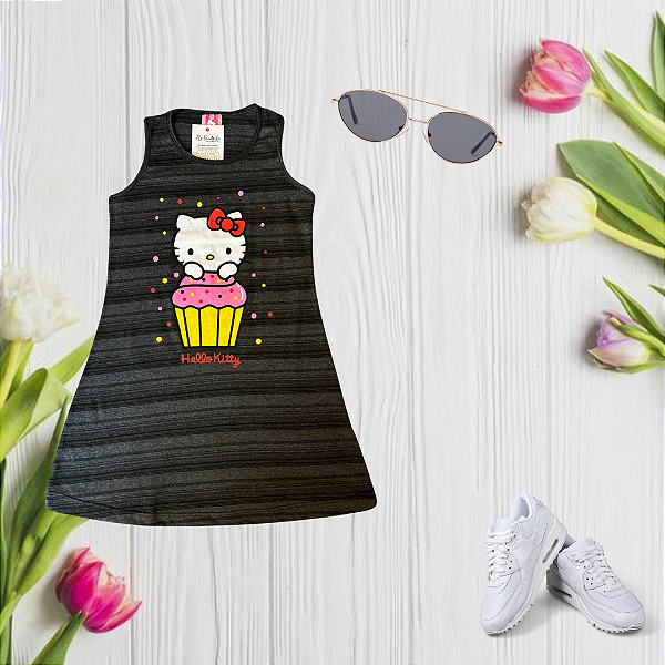 Vestido Hello Kitty Cinza Escuro