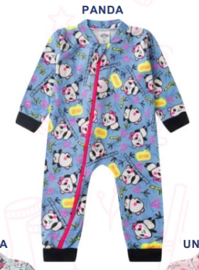 Macacão Bebê Menina Longo Pandinha Love