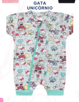 Macacão Bebê Menina Curto Coelhinha Love