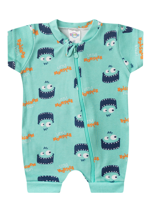 Macacão Bebê Menino Curto Little Monster