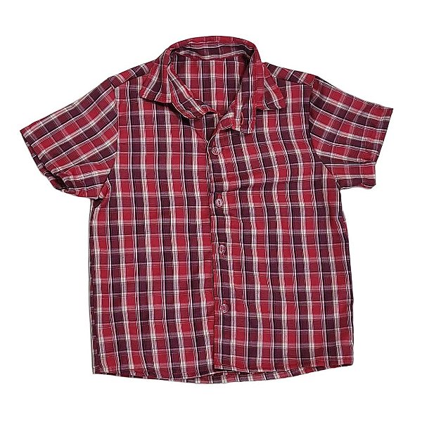 Camisa Xadrez Adulto Vermelho Vinho