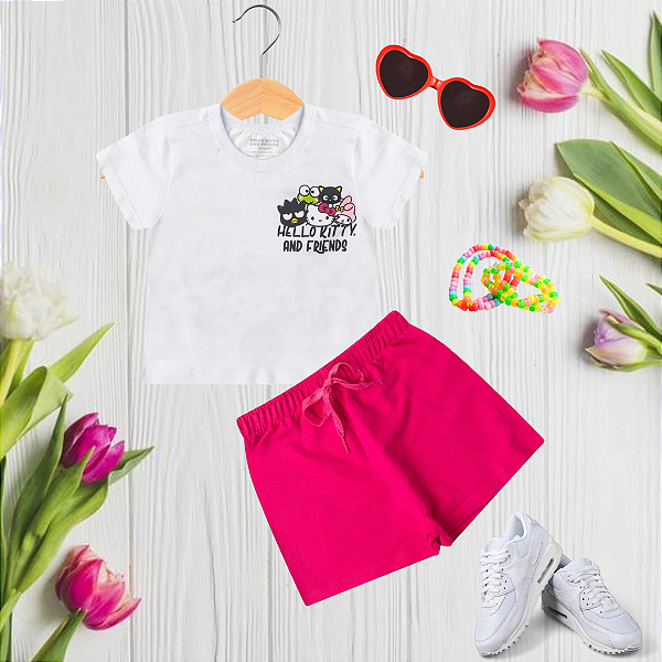 Conjunto Infantil Menina Hello Kitty Companheiros Para A Vida