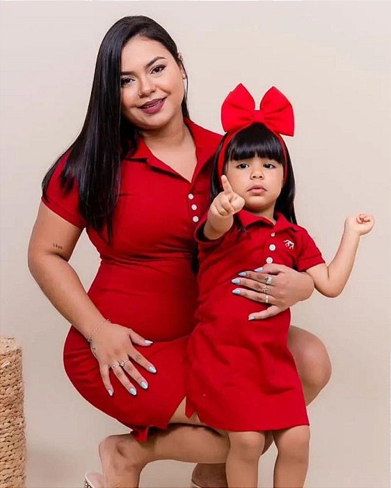 Vestido Polo Adulto Plus Size Vermelho