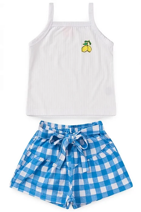 Conjunto Infantil Menina Blue Chess