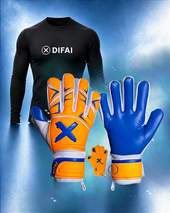 KIT LUVAS SPIDER LARANJA+ CAMISETA TÉRMICA
