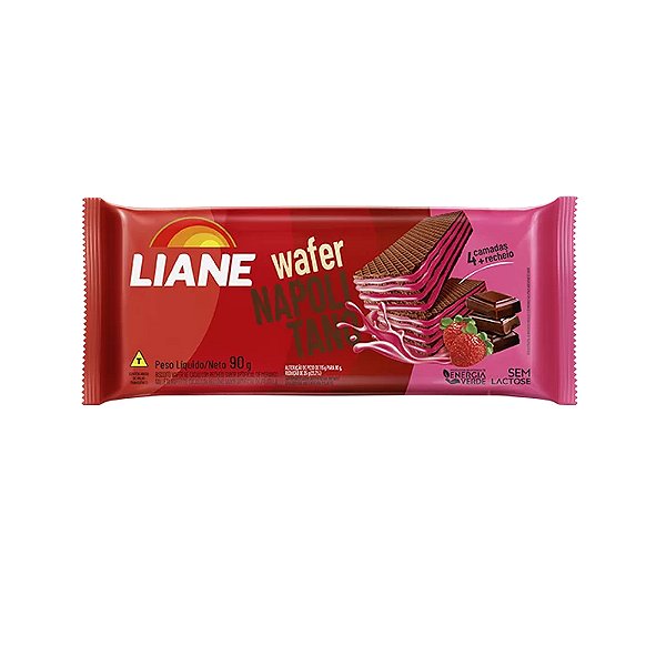 Biscoito Wafer Napolitano Sem Lactose 90 Gramas - Liane