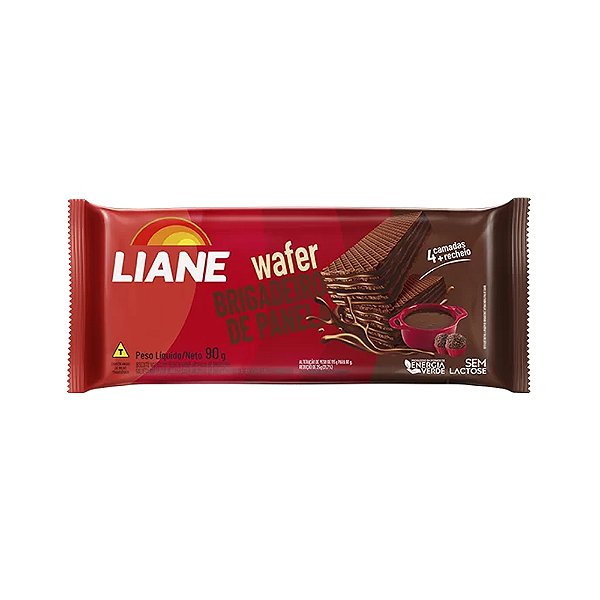 Biscoito Wafer Brigadeiro de Panela Sem Lactose 90 Gramas - Liane