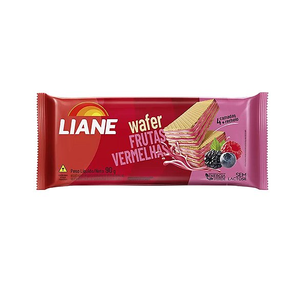 Biscoito Wafer Frutas Vermelhas Sem Lactose 90 Gramas - Liane