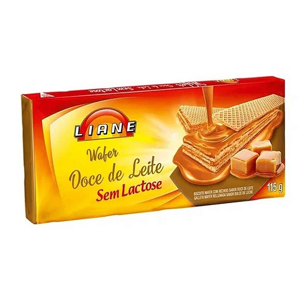 Biscoito Wafer Doce De Leite Sem Lactose 115 Gramas - Liane
