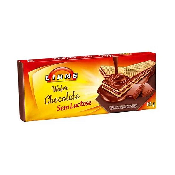 Biscoito Wafer Sabores Chocolate Sem Lactose 115 Gramas - Liane