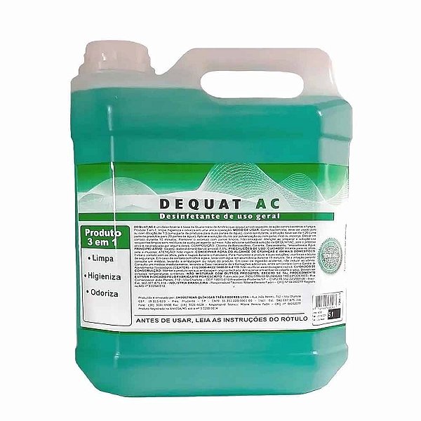Dequat Ac Desinfetante Para Limpeza De Ar Condicionado 5 Litros - 3 Poderes