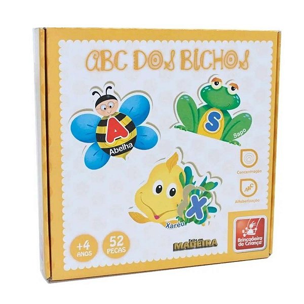 ABC Dos Bichos Brincadeira de Criança - 52 Peças