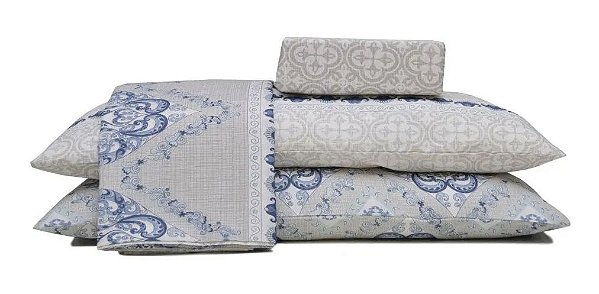 Jogo de Cama Casal Duplo 4 Peças Luna Linha Realce Premium 140 Fios - Sultan