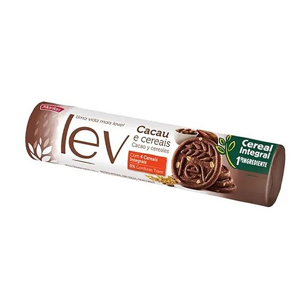 Lev Biscoito Integral Cacau E Cereais 150 Gramas - Marilan