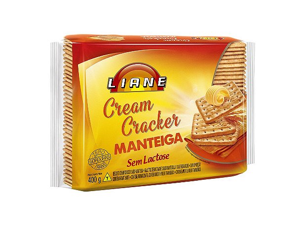 Biscoito Cream Cracker Manteiga Sem Lactose 400 Gramas - Liane