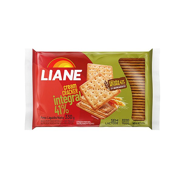 Biscoito Cream Cracker Integral Sem Lactose Liane 330g