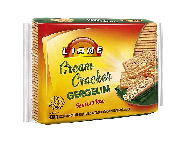 Biscoito Cream Cracker Gergelim Sem Lactose Liane 400g