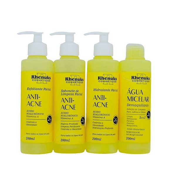 Kit Skin Care Anti Acne Completo Limpeza de Pele - Rhenuks Cosméticos
