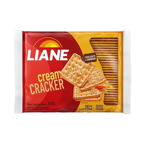 Biscoito Cream Cracker Sem Lactose 800 Gramas - Liane